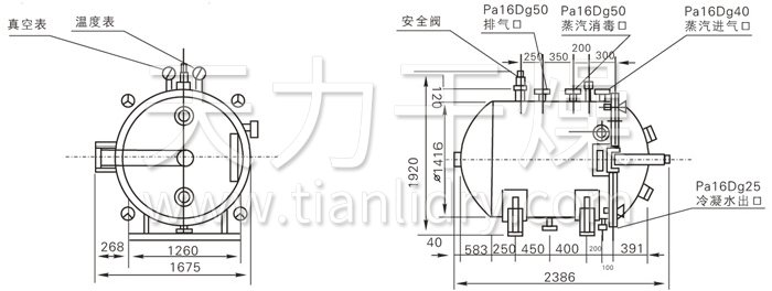 圓形靜態真空干燥機結構示意圖